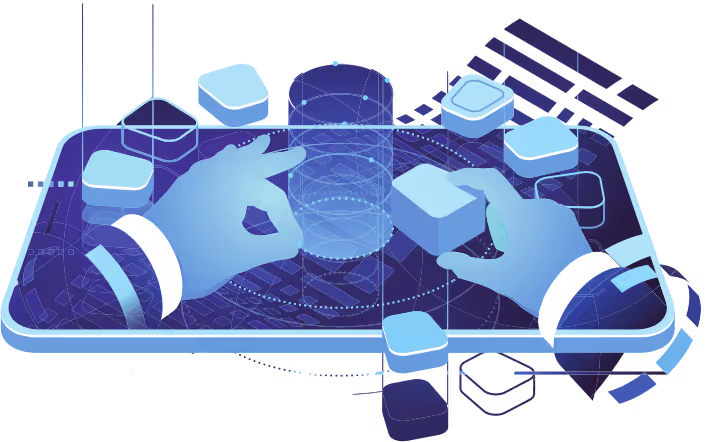 Ilustração do Gêmeo Digital mostrando uma cidade conectada por dados